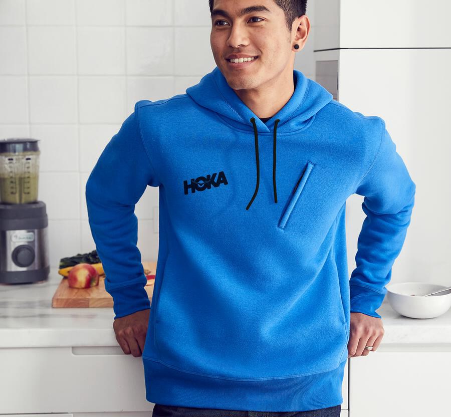 Hoka One One Hoodie Heren - Performance - Blauw - WT4571396